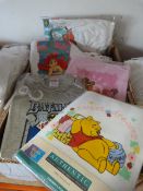 Box Containing Nineteen Pairs of Mixed Children's Pajamas Including Winnie the Pooh, Batman, Lion