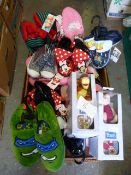 Twenty Four Pairs of Childrens Slippers, Various Styles and Sizes Including Winnie the Pooh, Hello