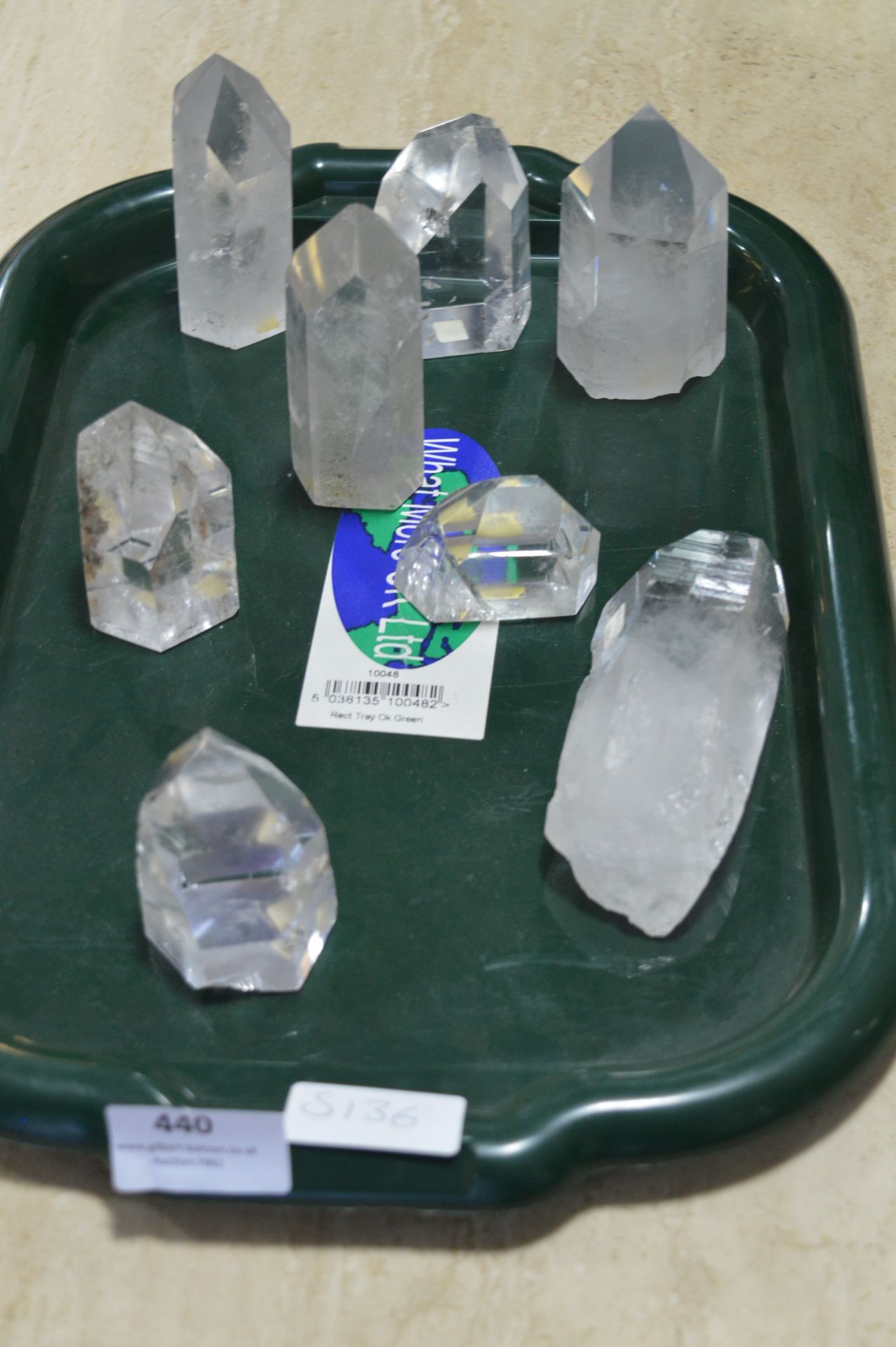Eight Rock Quartz Crystals