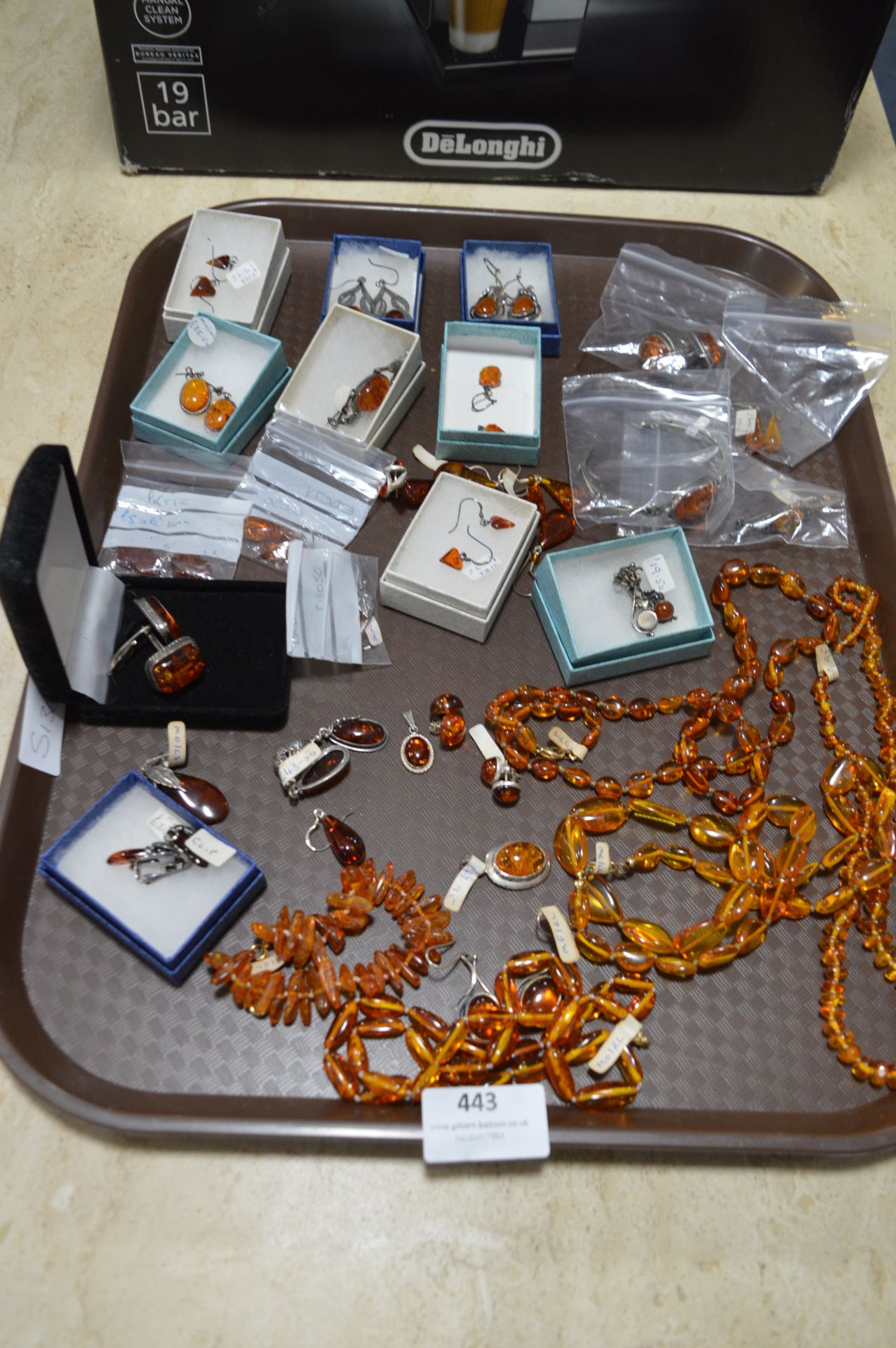 Quantity of Amber & Silver Jewellery, Necklaces, Earrings and Cufflinks