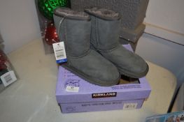 *Kid's Shearling Boots (Grey) - Size:13