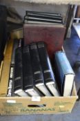 Box Containing War Books Including WWII Volumes