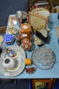 Table Lot; Coalport Padding Figure, Toby Jug, Barometer, etc.