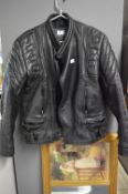 Leather Motorcycle Jacket Size:M