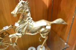 Large Brass Horse