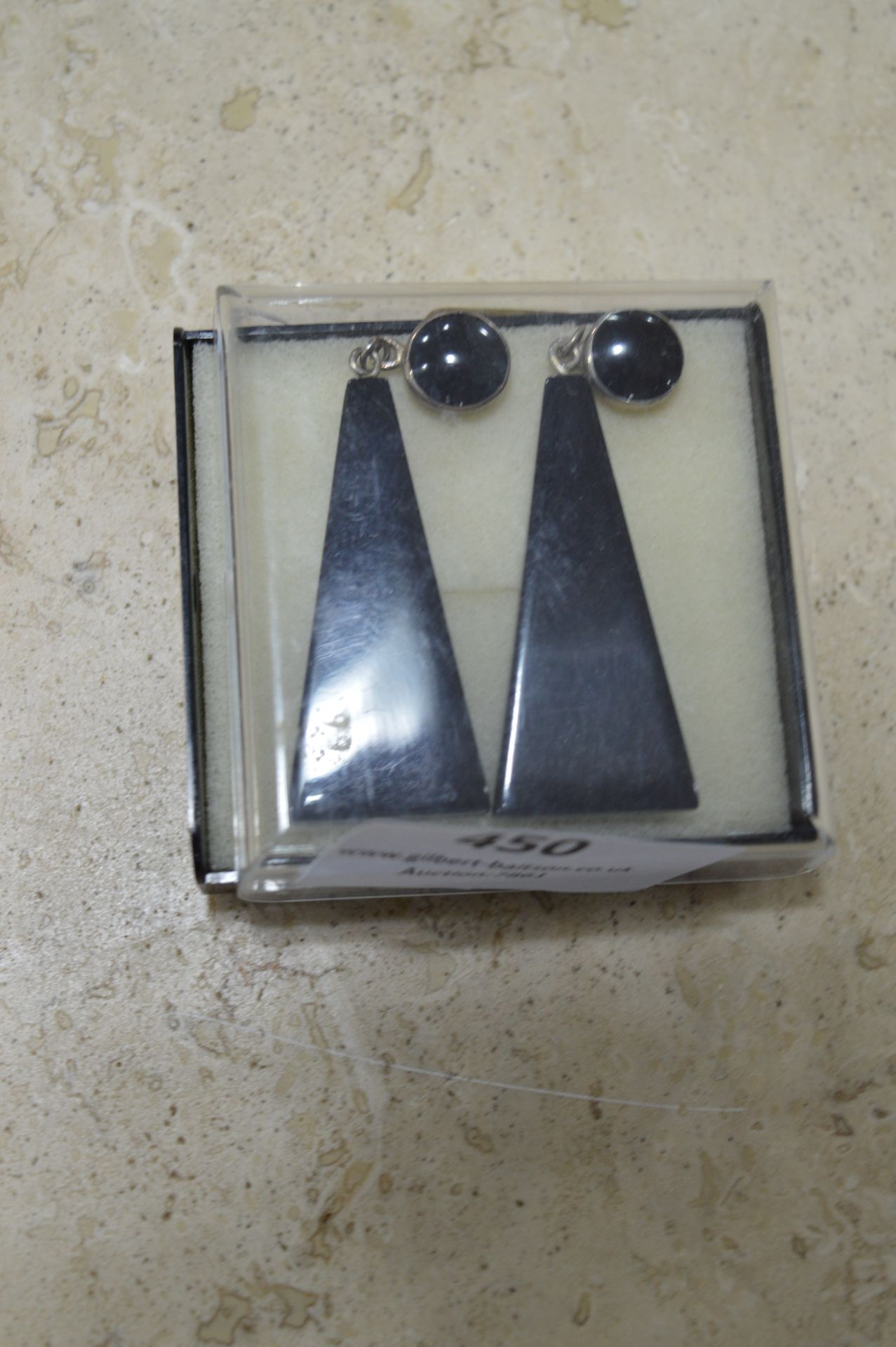 Pair of Jet Droplet Earrings