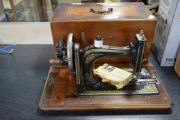 Walnut Cased Hand Wound Sewing Machine