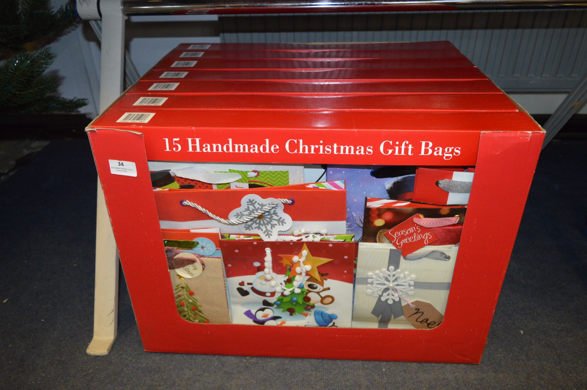 *Seven Boxes of 15 Handmade Christmas Gift Bags