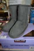 *Kid's Shearling Boots (Grey) - Size:13