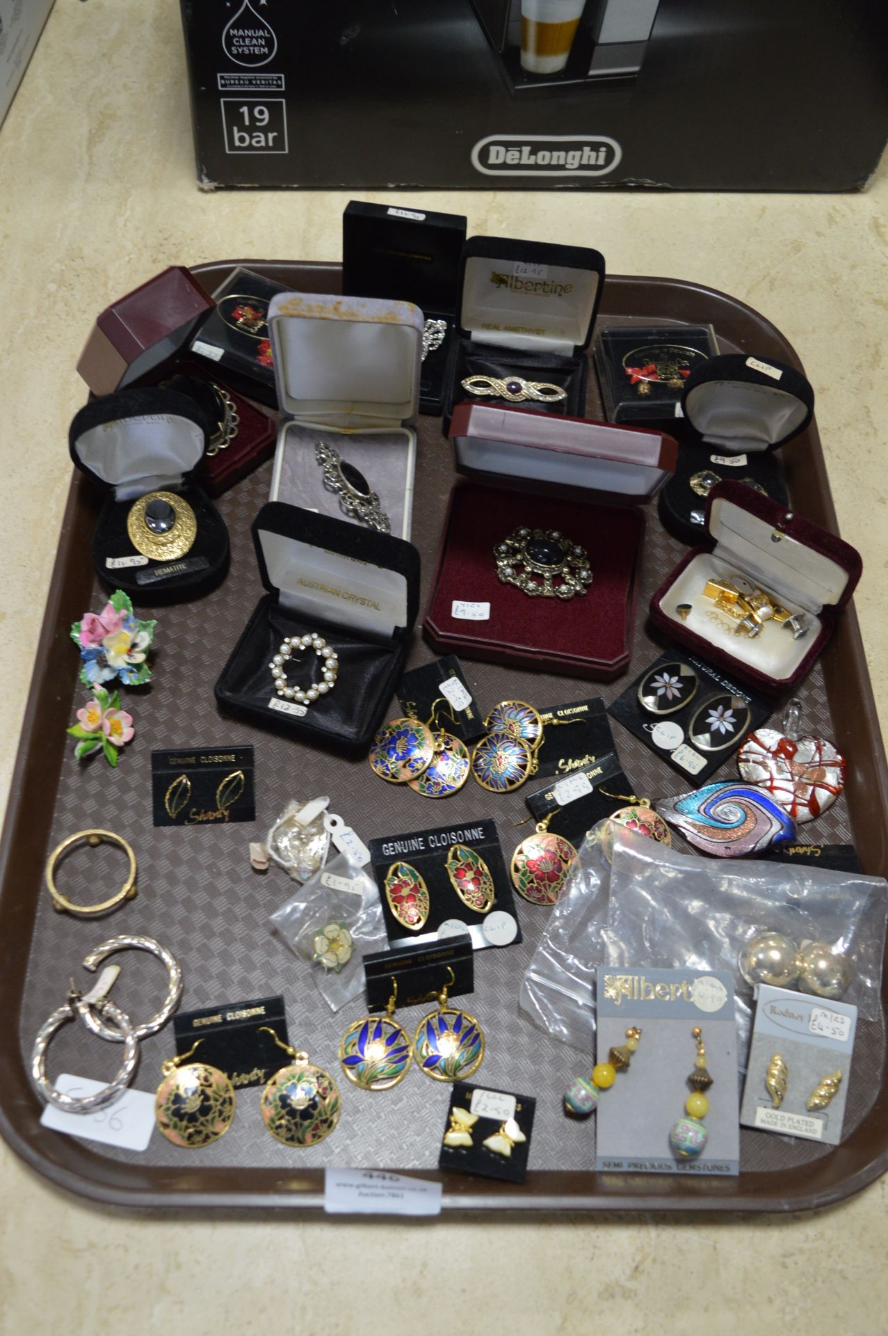 Tray Lot of Costume Jewellery; Earrings and Brooches