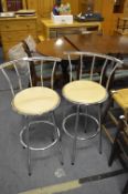 Pair of Chrome Barstools with Backrests