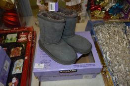 *Kid's Shearling Boots (Grey) - Size:10