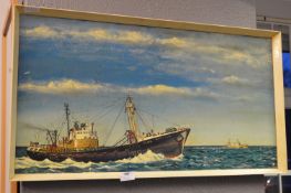 Oil on Board Hull Trawler "Arctic Cavelier H204"