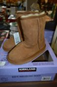 *Kid's Shearling Boots (Chestnut Brown) - Size:11