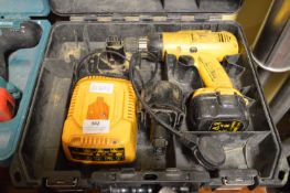 *Dewalt Cordless Drill with Three Batteries, Charger and Carry Case