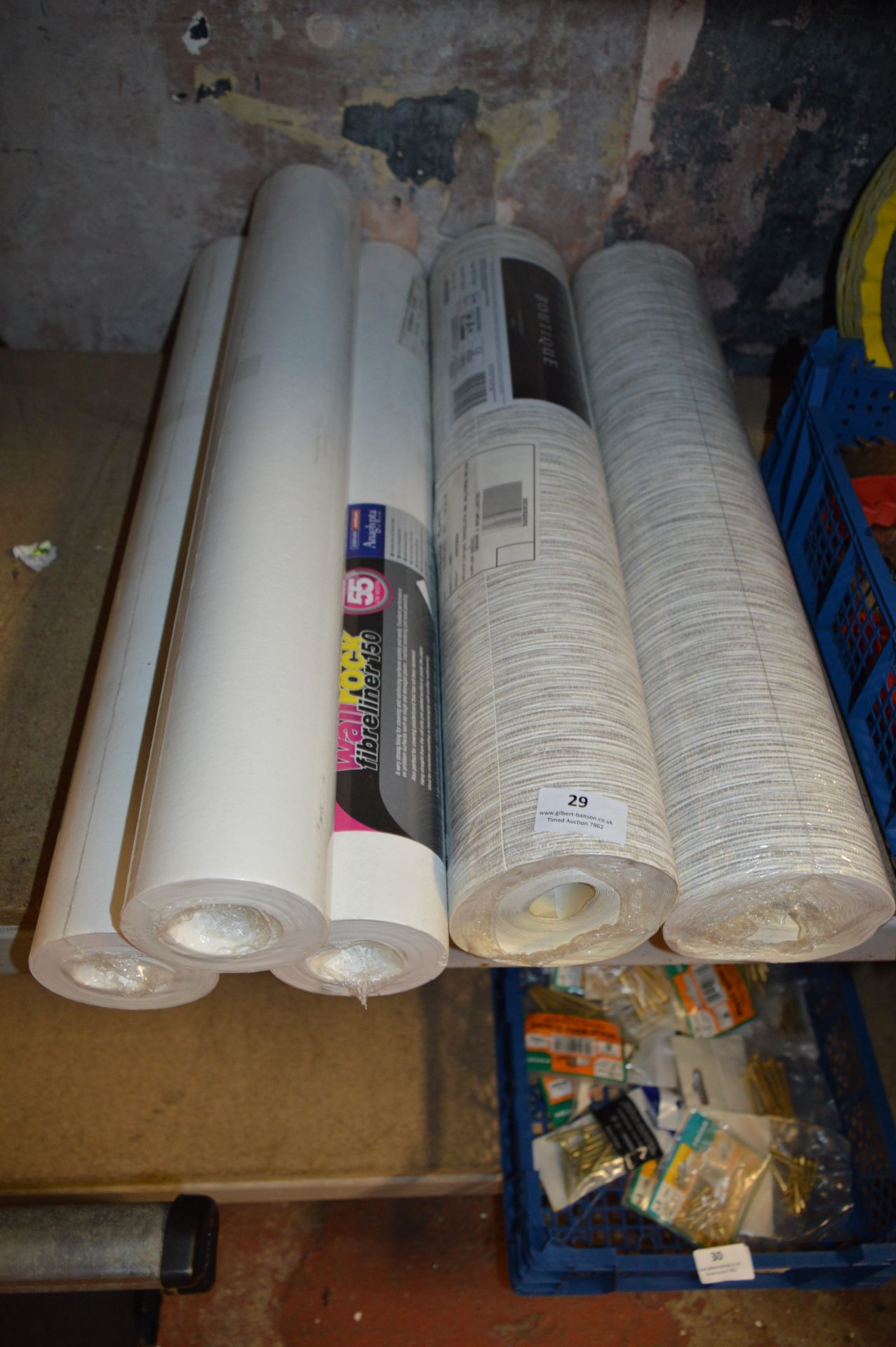 *Three Rolls of Backing Paper and Two Rolls of Wallpaper