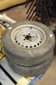 *Pair of Five Stud Steel Rims with 185x65x14 Tyres