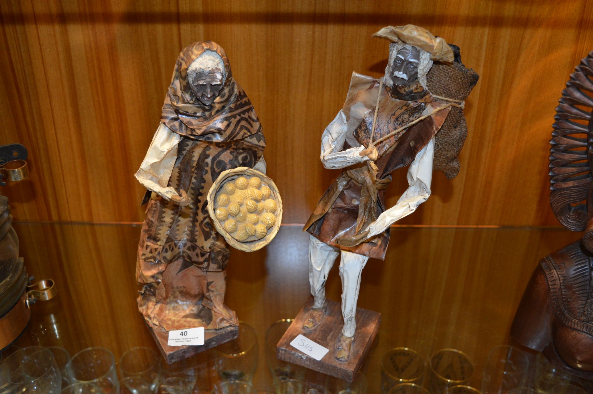 Pair of Paper Mache Figurines