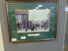 Framed Lowry Print "Wait for the Shops to Open"