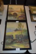 Pair of Water Colours Signed G.M. Gunnerson '33