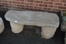 Reconstituted Limestone Log Bench