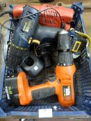 Two Cordless Drills and a Orbital Sander