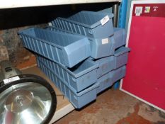 *Ten Blue Plastic Storage Boxes