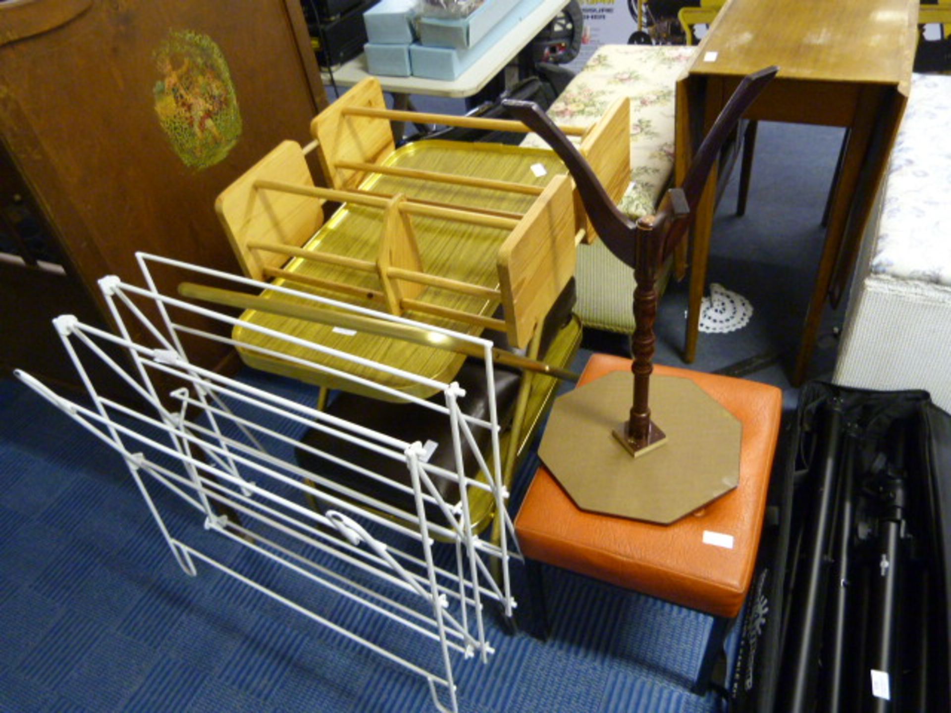 Tea Trolley, Clothes Rail, Stools, Side Table and
