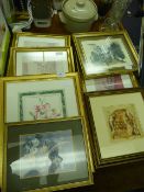 Collection of Girl Framed Floral Prints