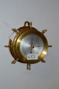 Brass Ship's Wheel Wall Barometer