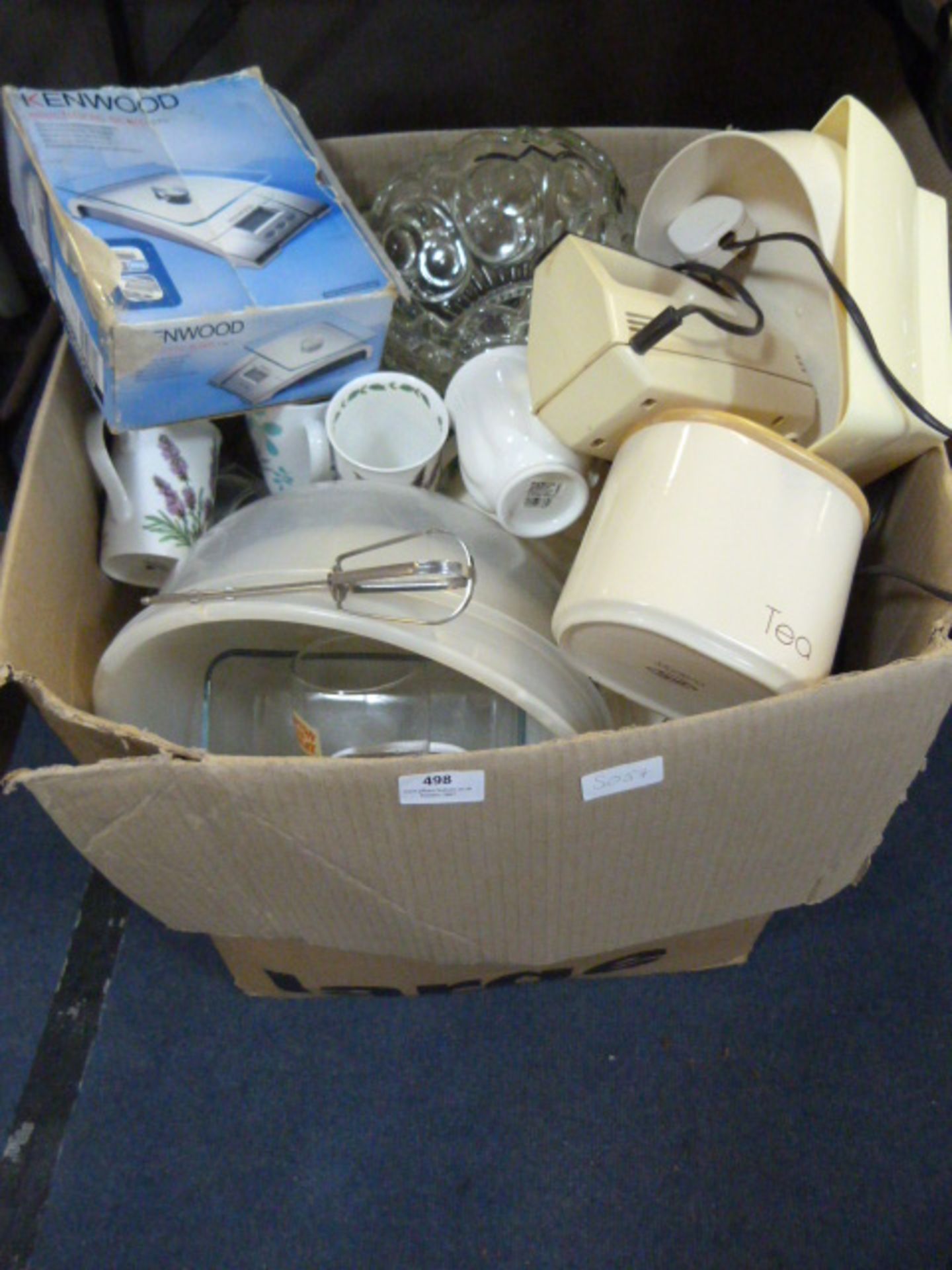 Large Box of Kitchen Ware, ; Mixing Bowls, Mugs, B
