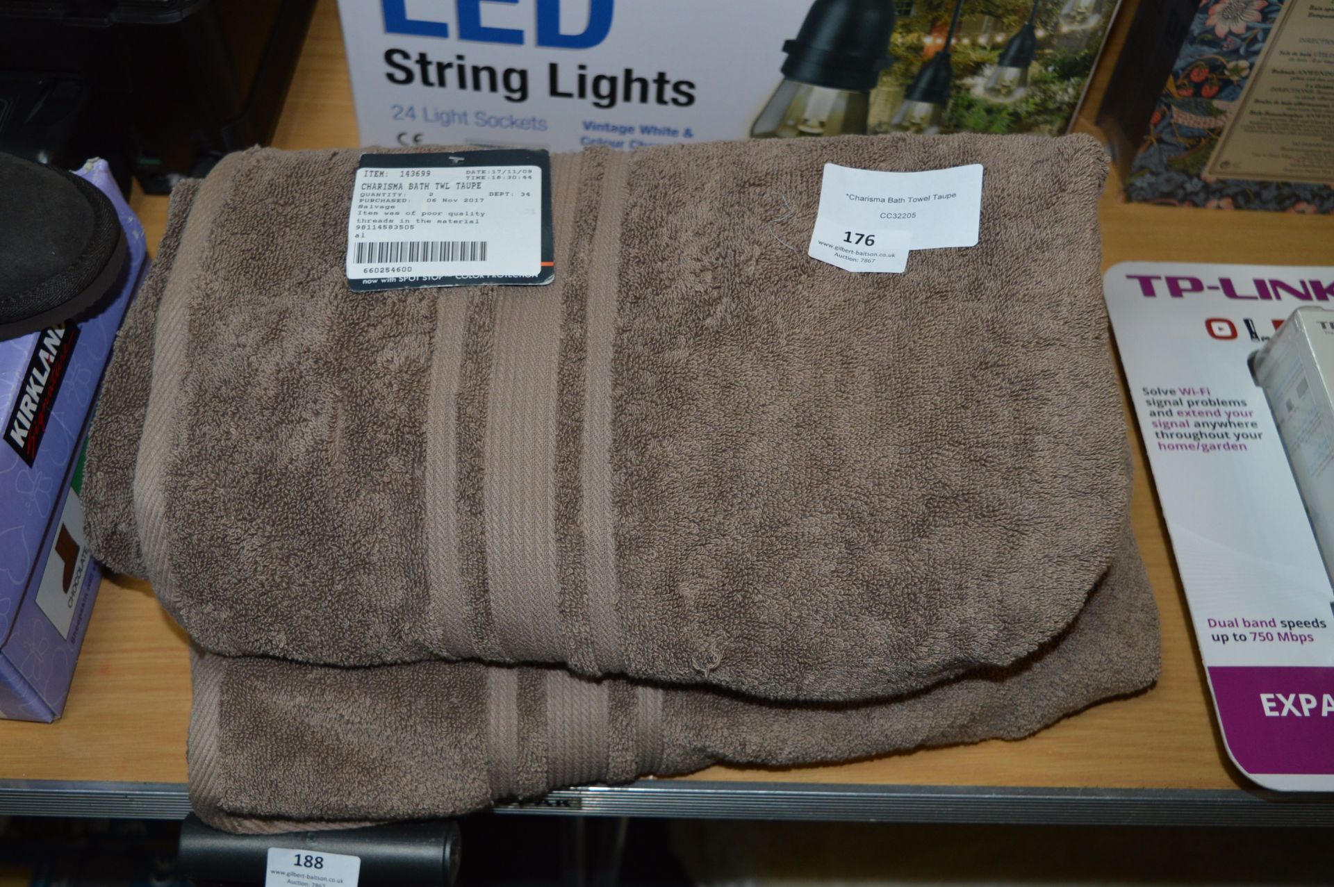 *Charisma Bath Towel Taupe 2pk