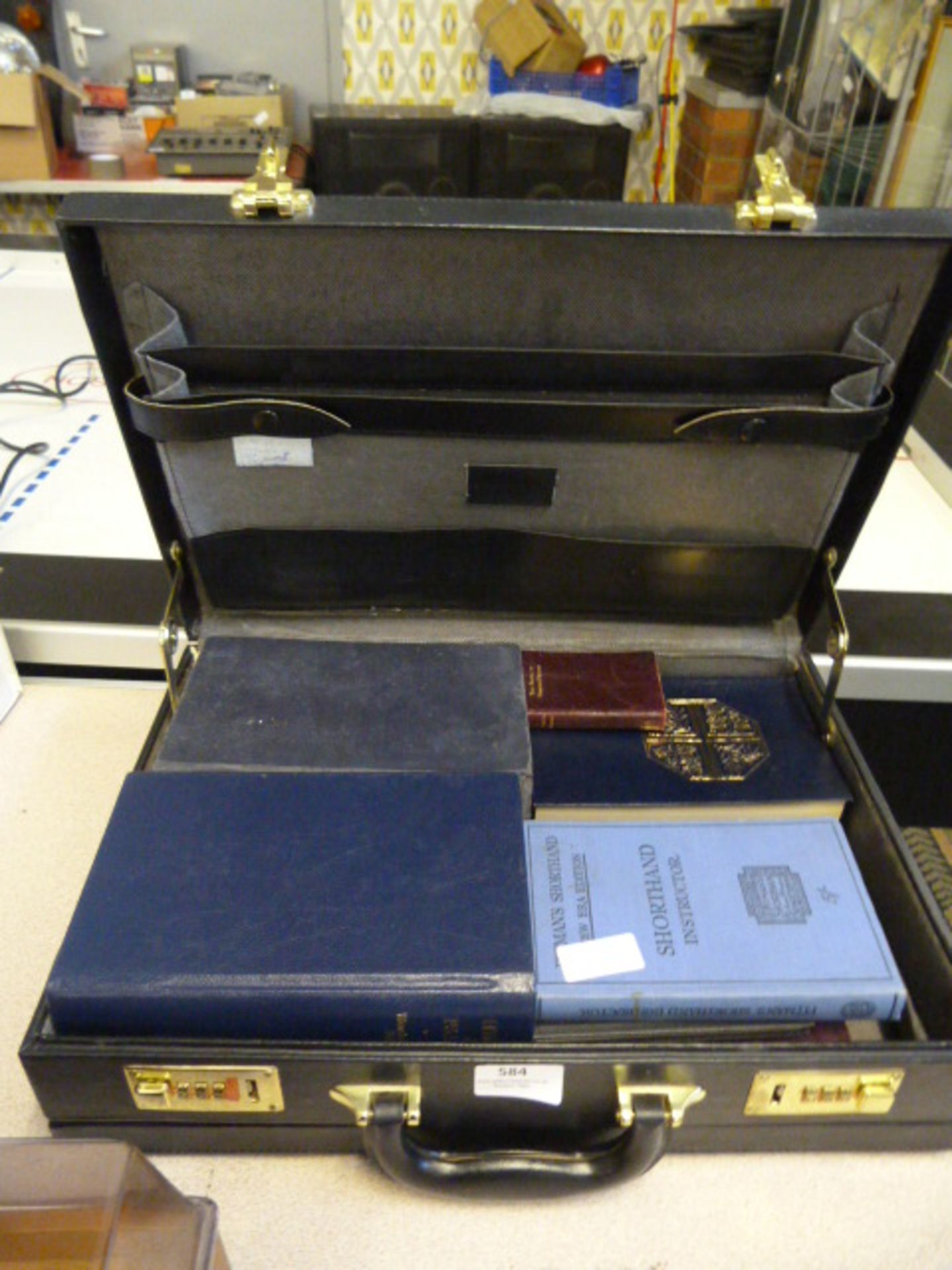 Combination Briefcase and Contents of Books