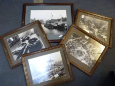 Five Framed Photo Prints Old Hull "Princess Dock",