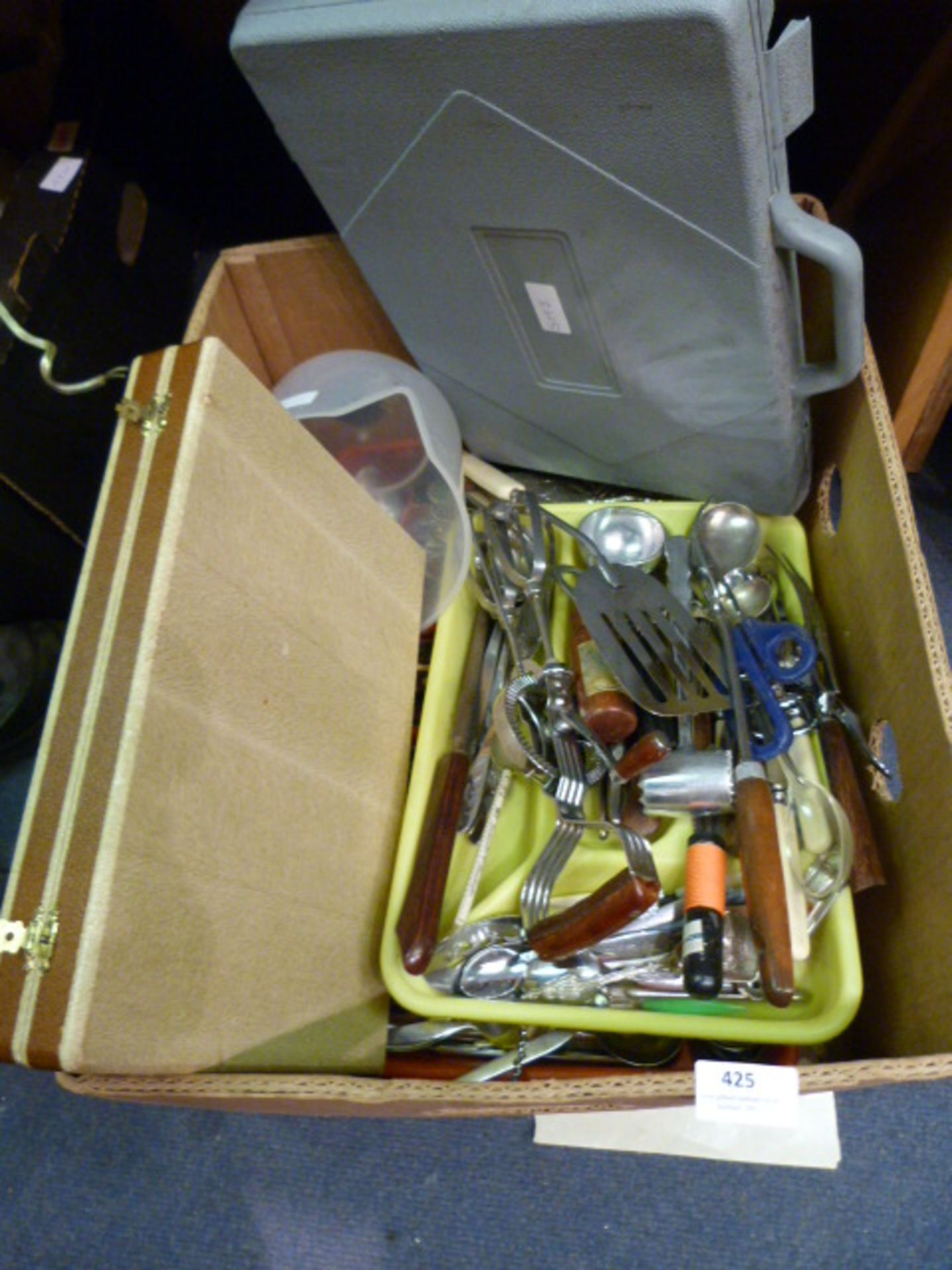 Box Containing Assorted Stainless Steel and Silver