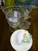 Shelly Fairies Cup & Saucer, Glass Bowl, Goblet an