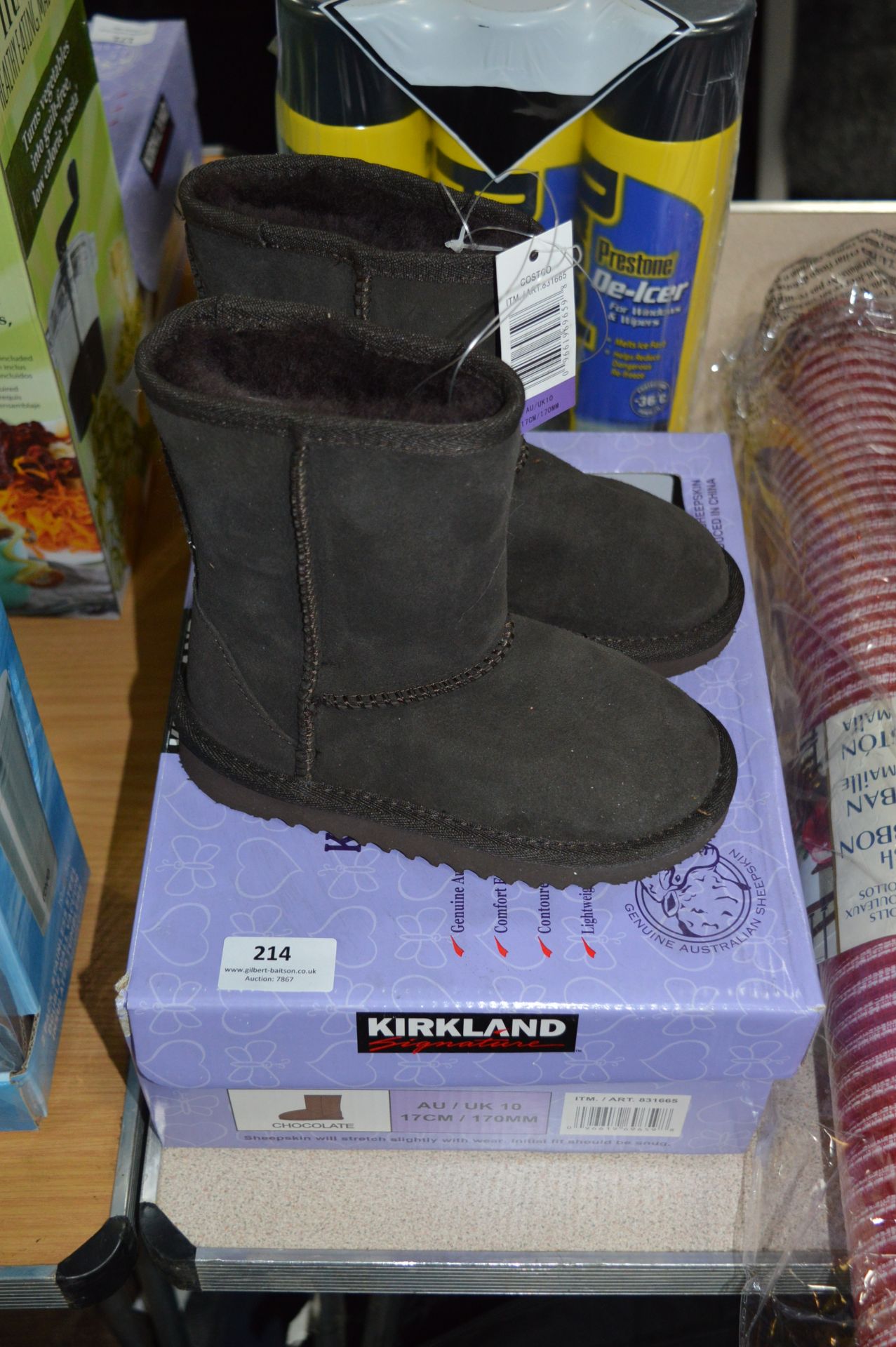 *Kids Shearling Boots (Dark Brown) Size: 10