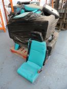*Pallet of Turquoise Upholstered Vehicle Seats with Armrests, Adjustable Headrests and Retractable