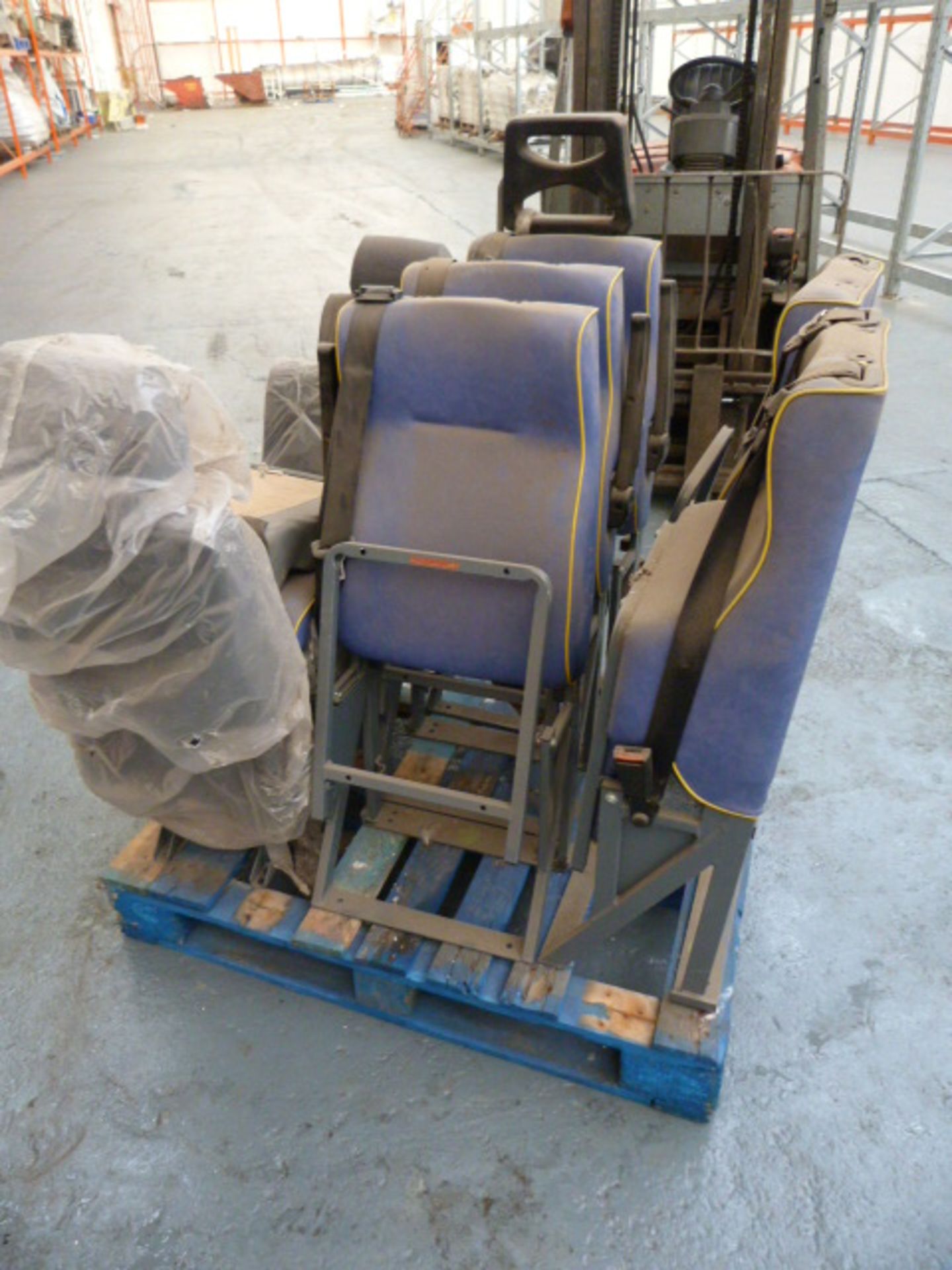 *Pallet Containing Eight Rescroft Minibus Seats with Tilt up Seats and Safety Harnesses