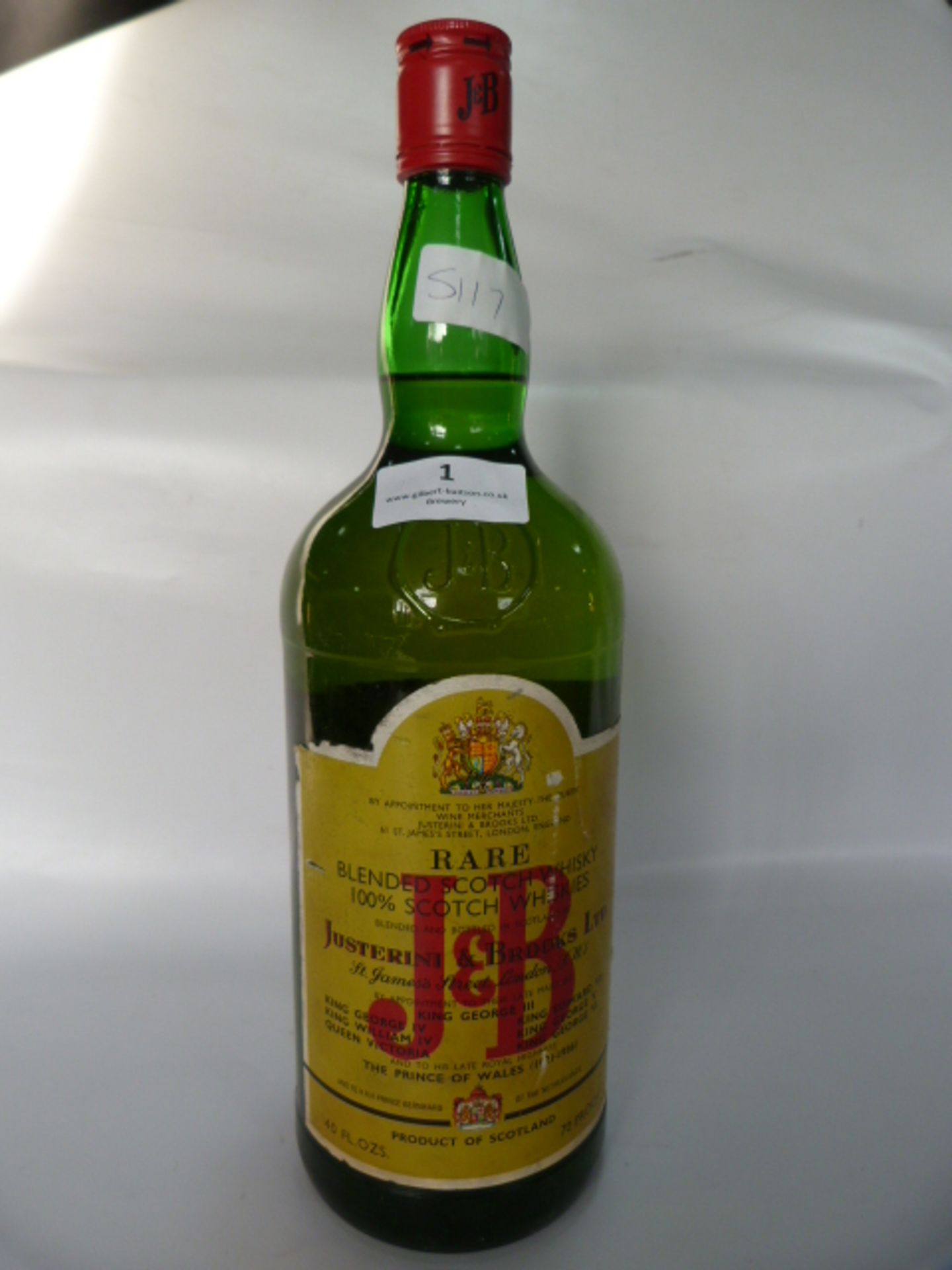 Justerini & Brooks Rare Blended Scotch Whiskey 40 fl oz 1970's