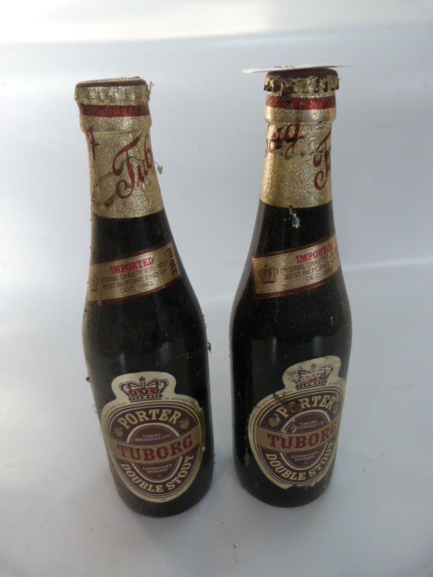 Two Bottles of Tuborg Porter Double Stout