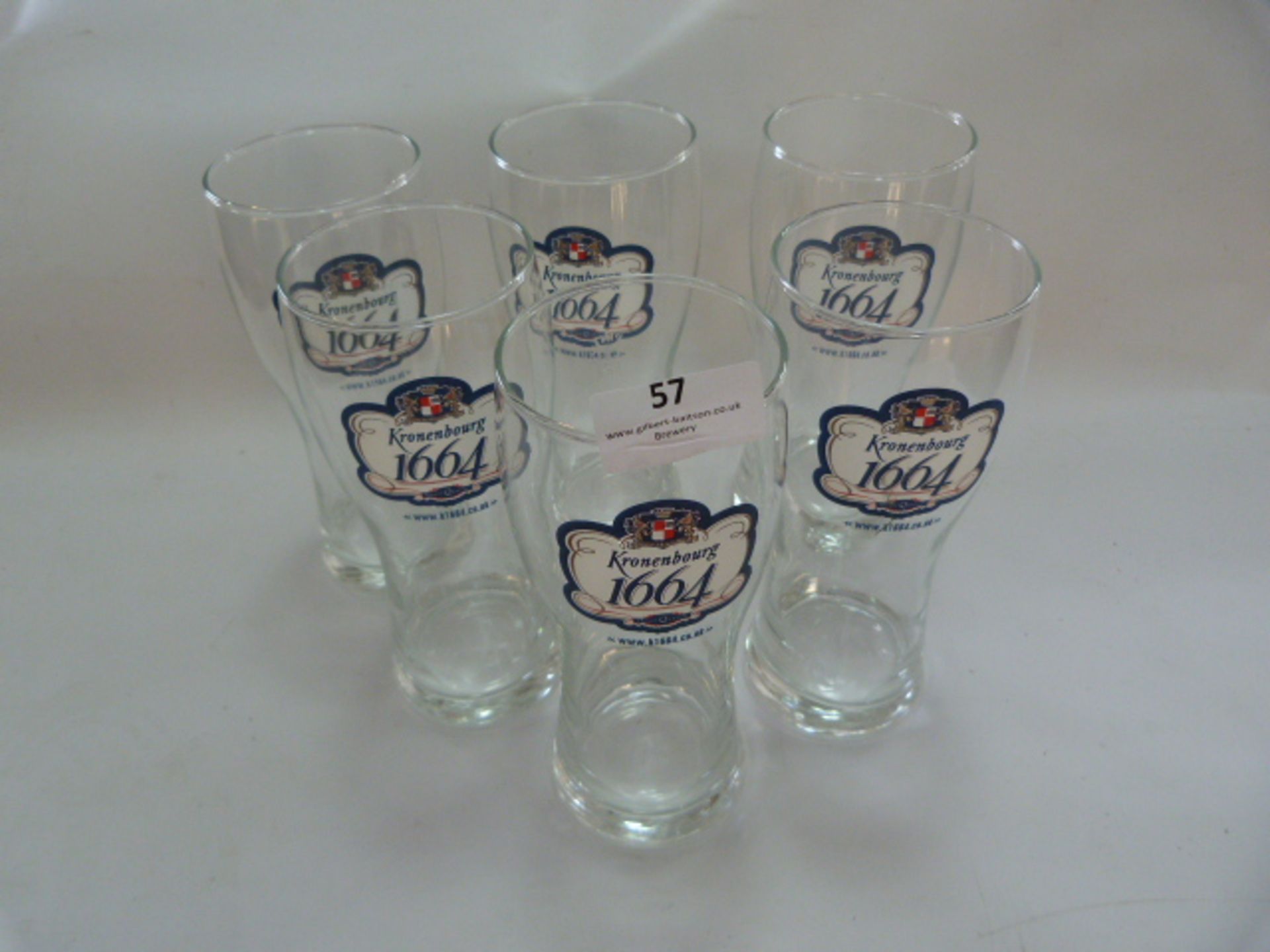 Six Kronenbourg 1664 Pint Glasses