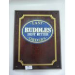 Wooden Wall Plaque "Ruddles Best Bitter, Last Orde