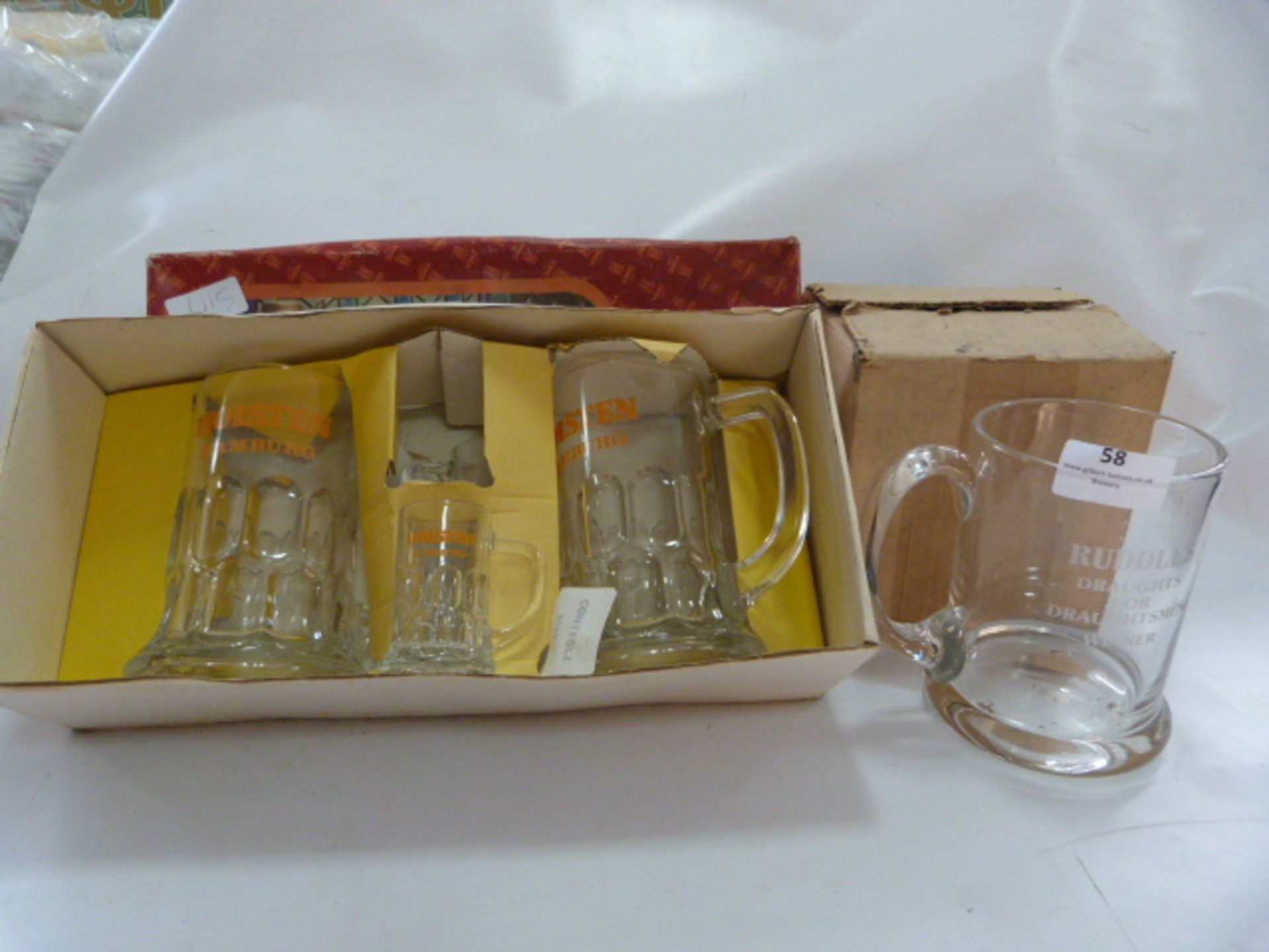 Boxed Holsten Hamburg Pint Glasses, Mini Glasses a