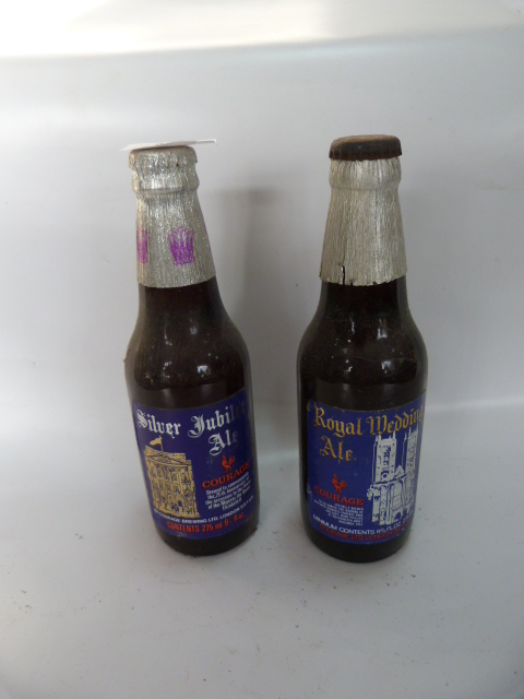 Two Bottles of Ale; Courage Silver Jubilee Ale and Courage Royal Wedding Ale