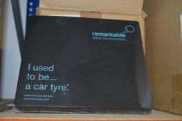 *Box Containing 100 Recycled Mouse Mats (Blue)