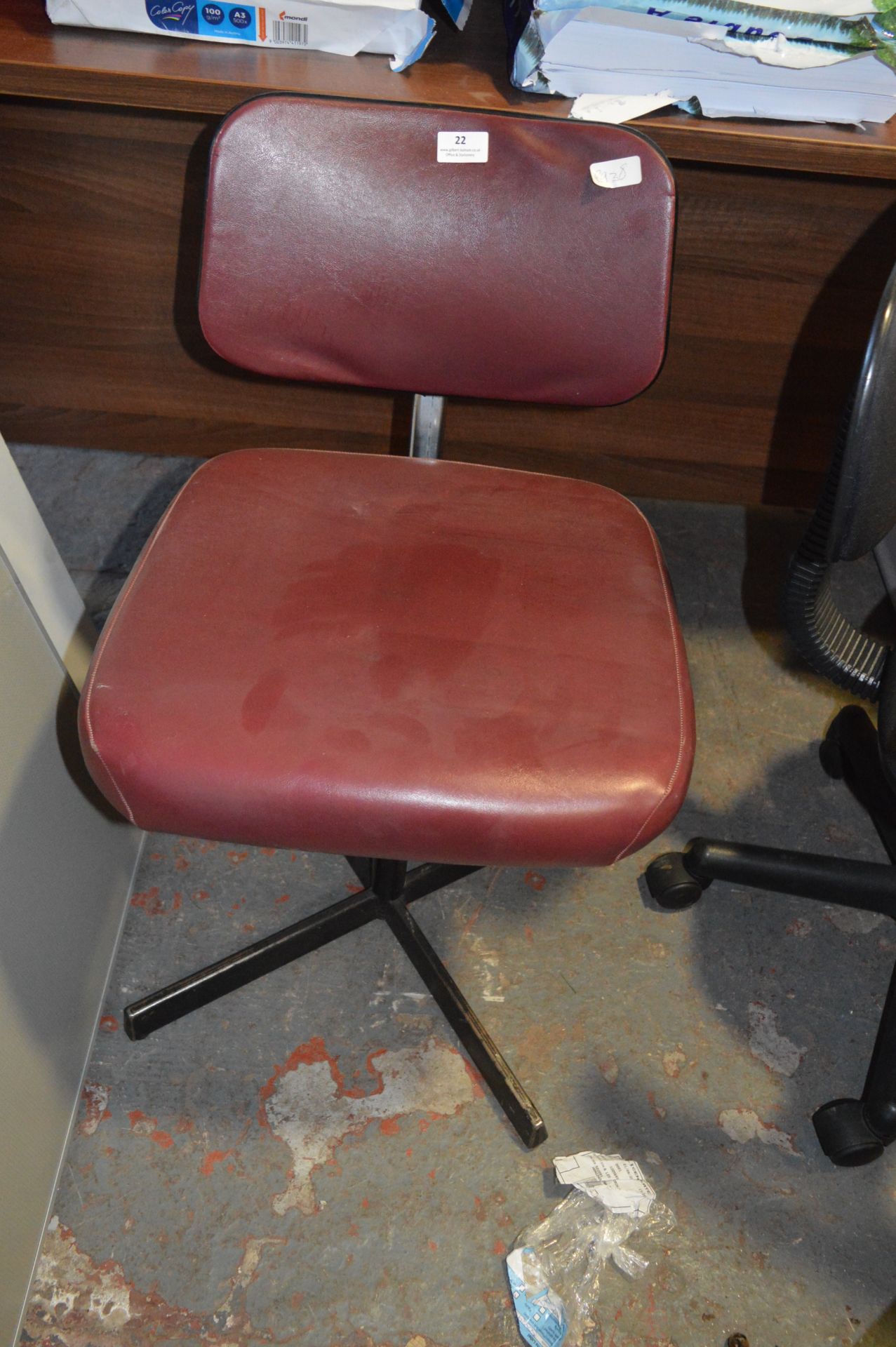 Maroon Typist's Swivel Chair