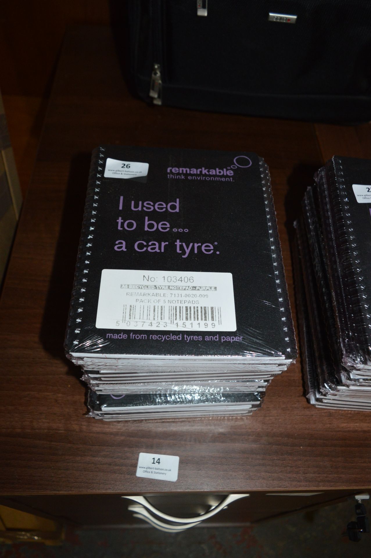 *Twenty A5 Notebooks with Recycled Car Tyre Covers