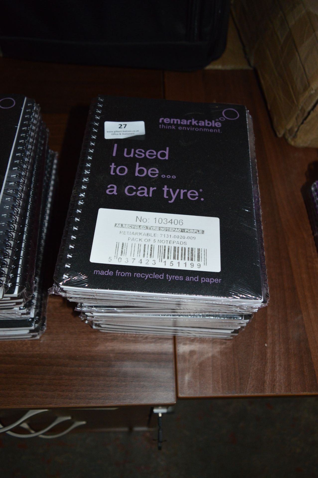 *Twenty A5 Notebooks with Recycled Car Tyre Covers