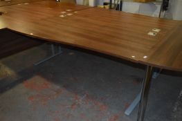 *Curved Fronted Desk in Cherry and Silver Finish 1800x1000mm